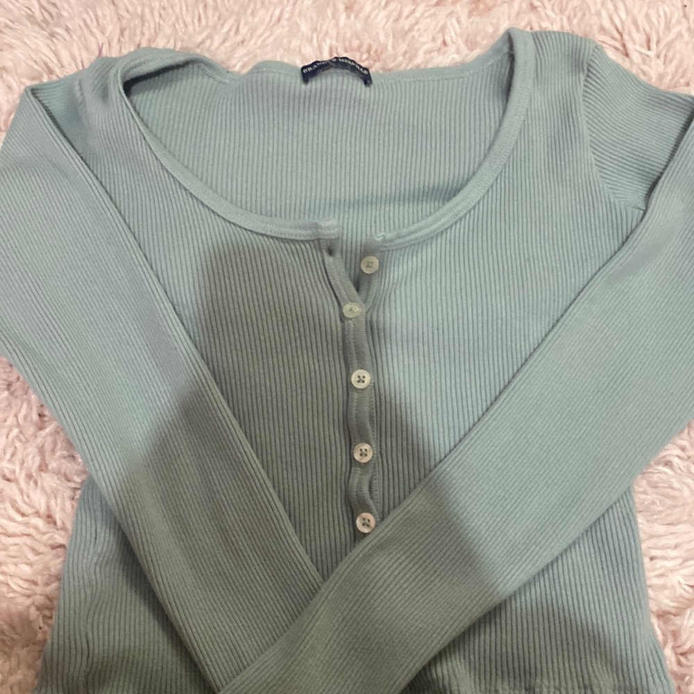 brandy melville depot ribbed long sleeve top